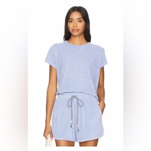 Courtside Pullover in Blue Linen. NEW